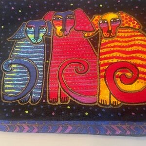 Laurel Burch Feline Friend Makeup Bag EUC